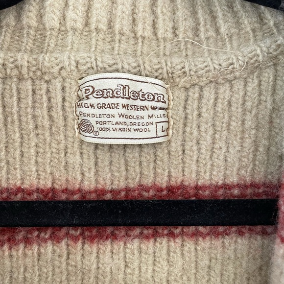 - Vintage 60s 70s PENDLETON BIG LEBOWSKI DUDE 100% Wool Sweater Zip Up Car… - Picture 5 of 7